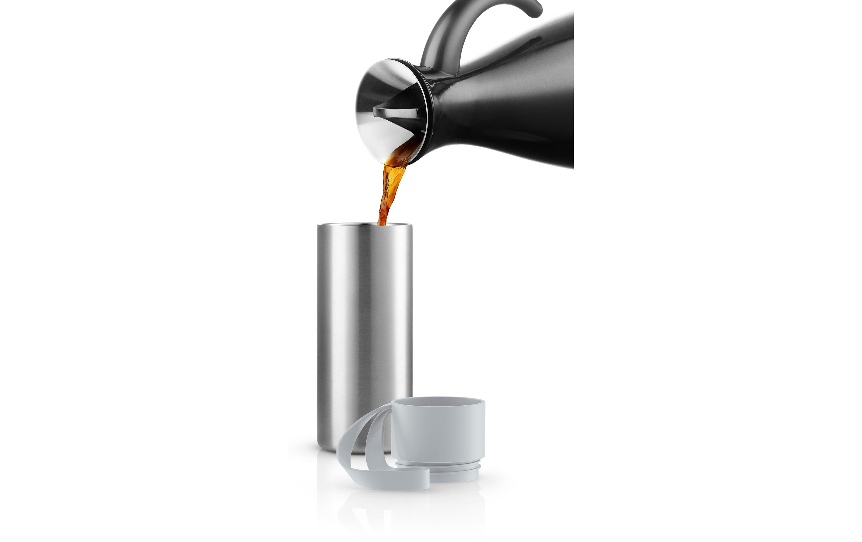 Thermobecher To Go 350 ml, Hellgrau/SilberIsolierbecher mit Trageschlaufe