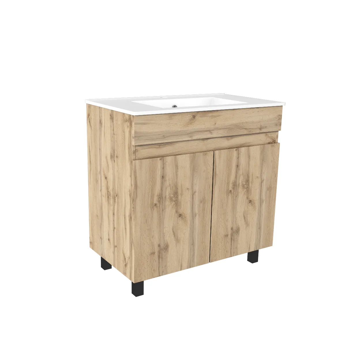 AURLANE TIMBER - Meuble salle de bain 80 cm