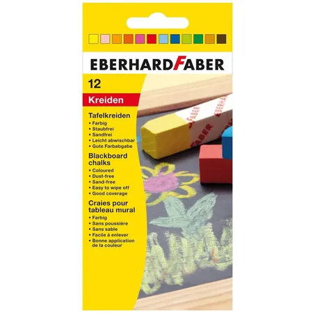 Eberhard Faber Wandtafelkreide bunt 12 Stück