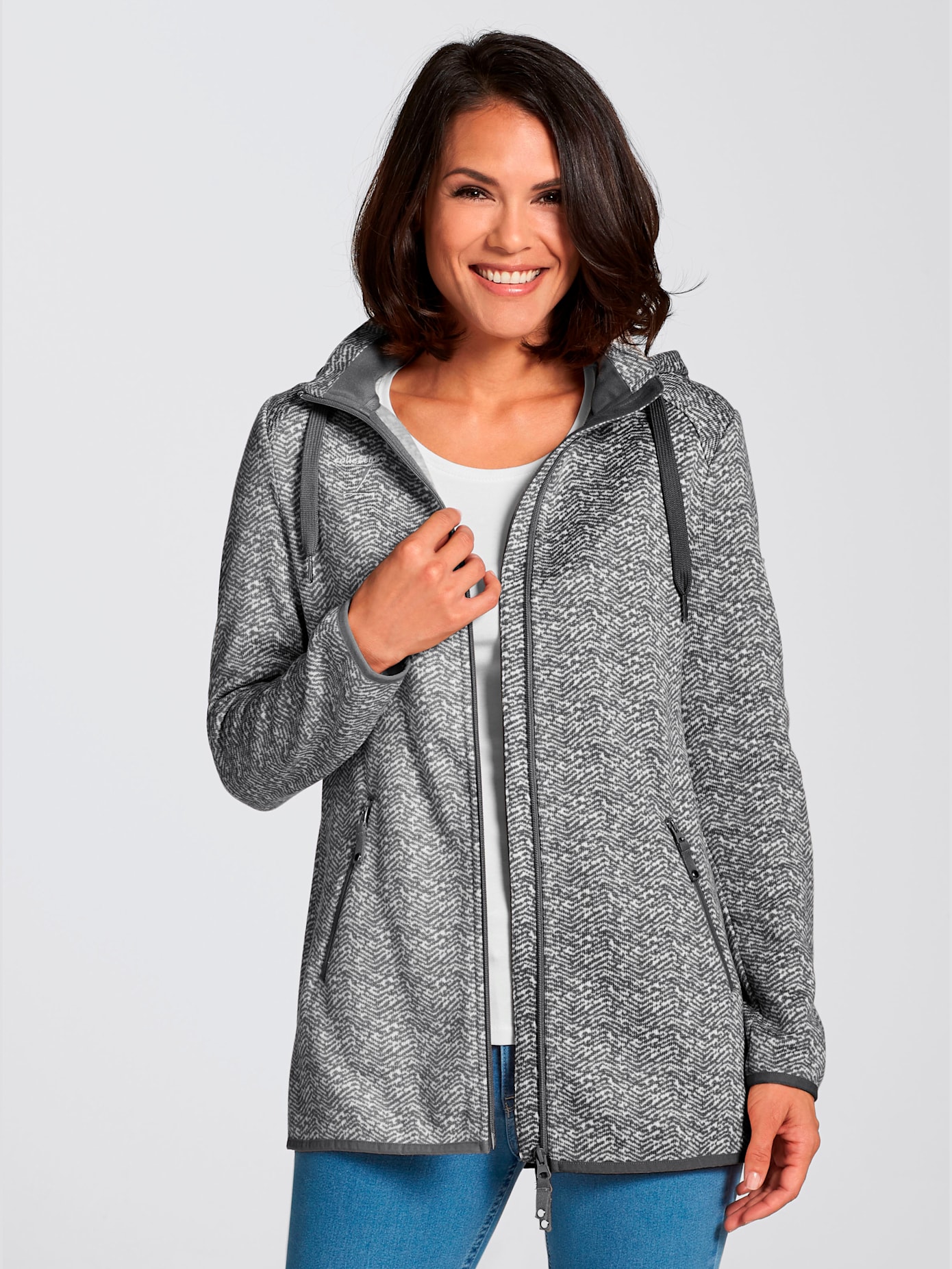 Veste polaire effet tricoté