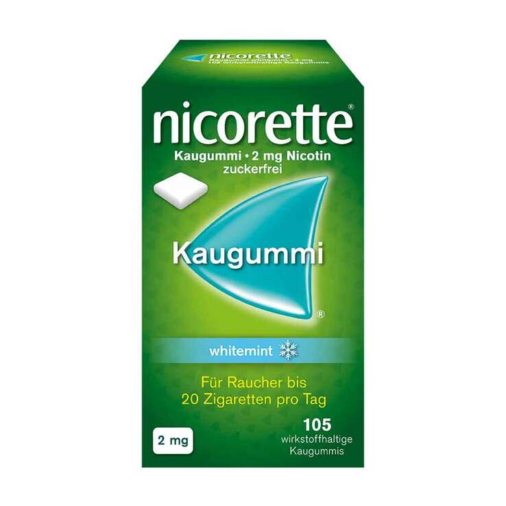 nicorette Kaugummi whitemint, 2 mg Nikotin, 105 St