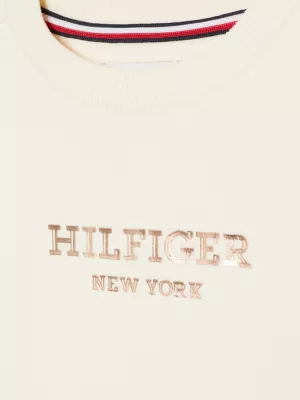 Vestido suéter Hilfiger com logo metalizado
