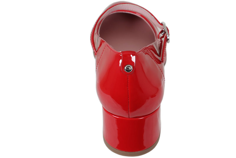 TAMARIS PUMPS I RØDT SYNTET MED LAK LOOK