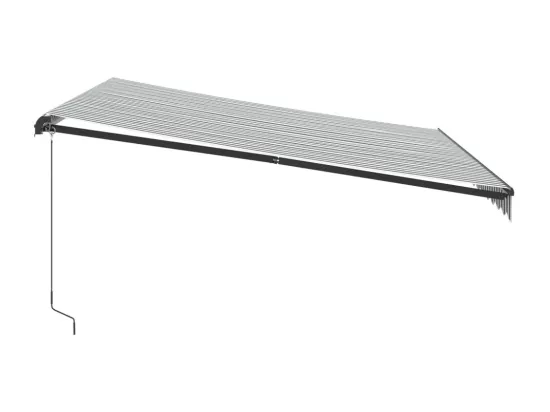 Auvent manuel rétractable avec LED anthracite blanc 400x350 cm