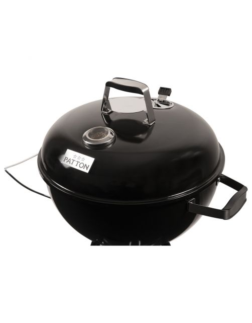 Patton Houtskoolbarbecue Kettle Chef - Barbecue - 47 cm 7.5 kg Zwart Rvs Geschikt Voor 4-6 Personen