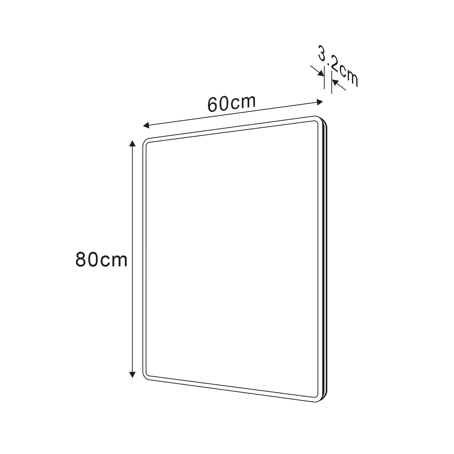 Sapho Piri spiegel met LED verlichting 60x80cm