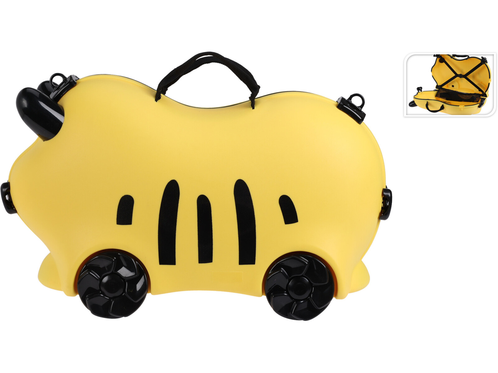MALA DE CABINE INFANTIL RIGIDA AMARELO 4 RODAS 52X21X32CM