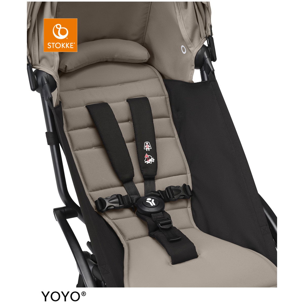 STOKKESTOKKE   YOYO³ 0+ black mit 6+ Textilset taupe