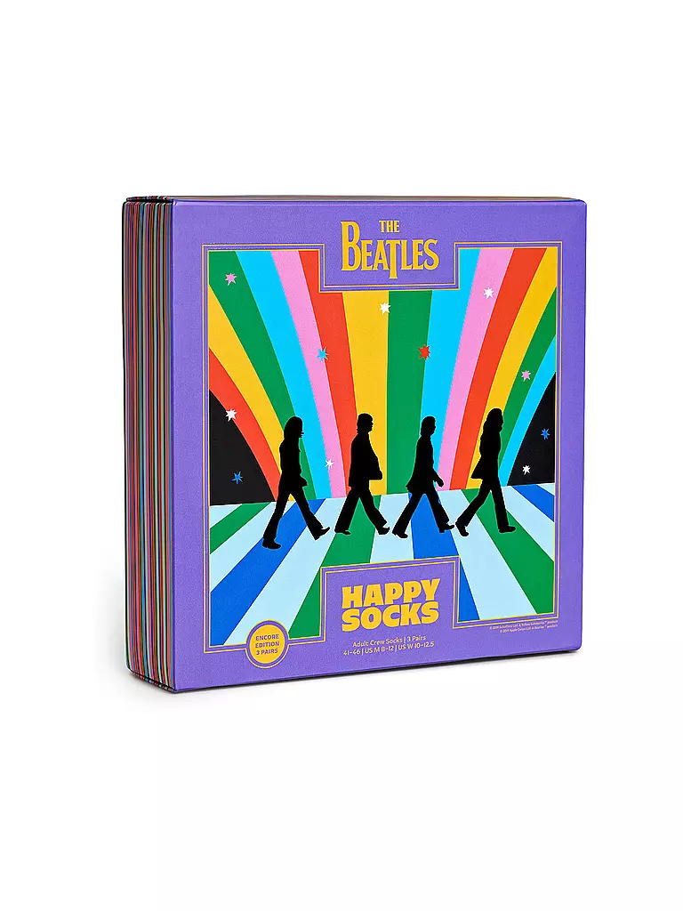 HAPPY SOCKS Herren Geschenkbox Socken BEATLES 3er Pkg 41-46 turquoise bunt
