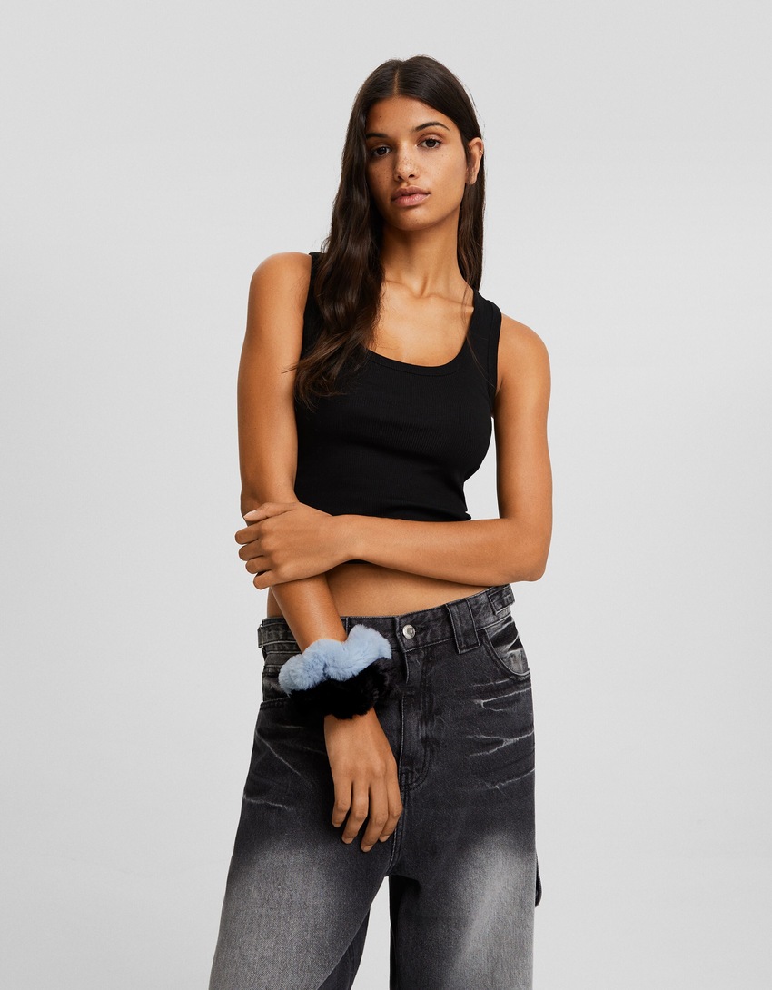 Conjunto de 3 scrunchies de pele sintética