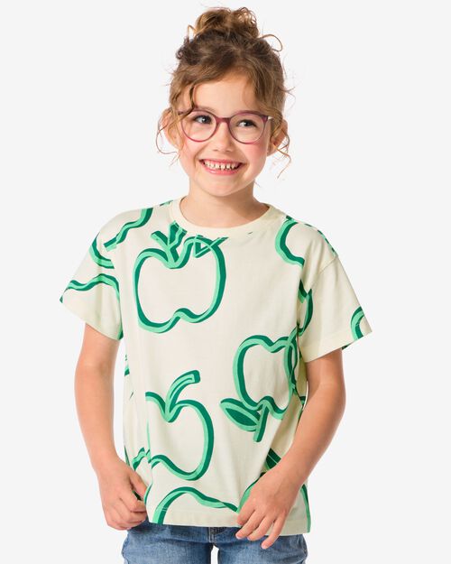 t-shirt enfant pommes blanc cassé