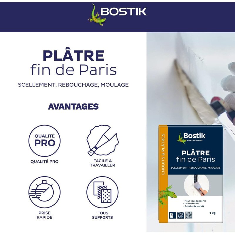 Plâtre fin de Paris - 1 Kg