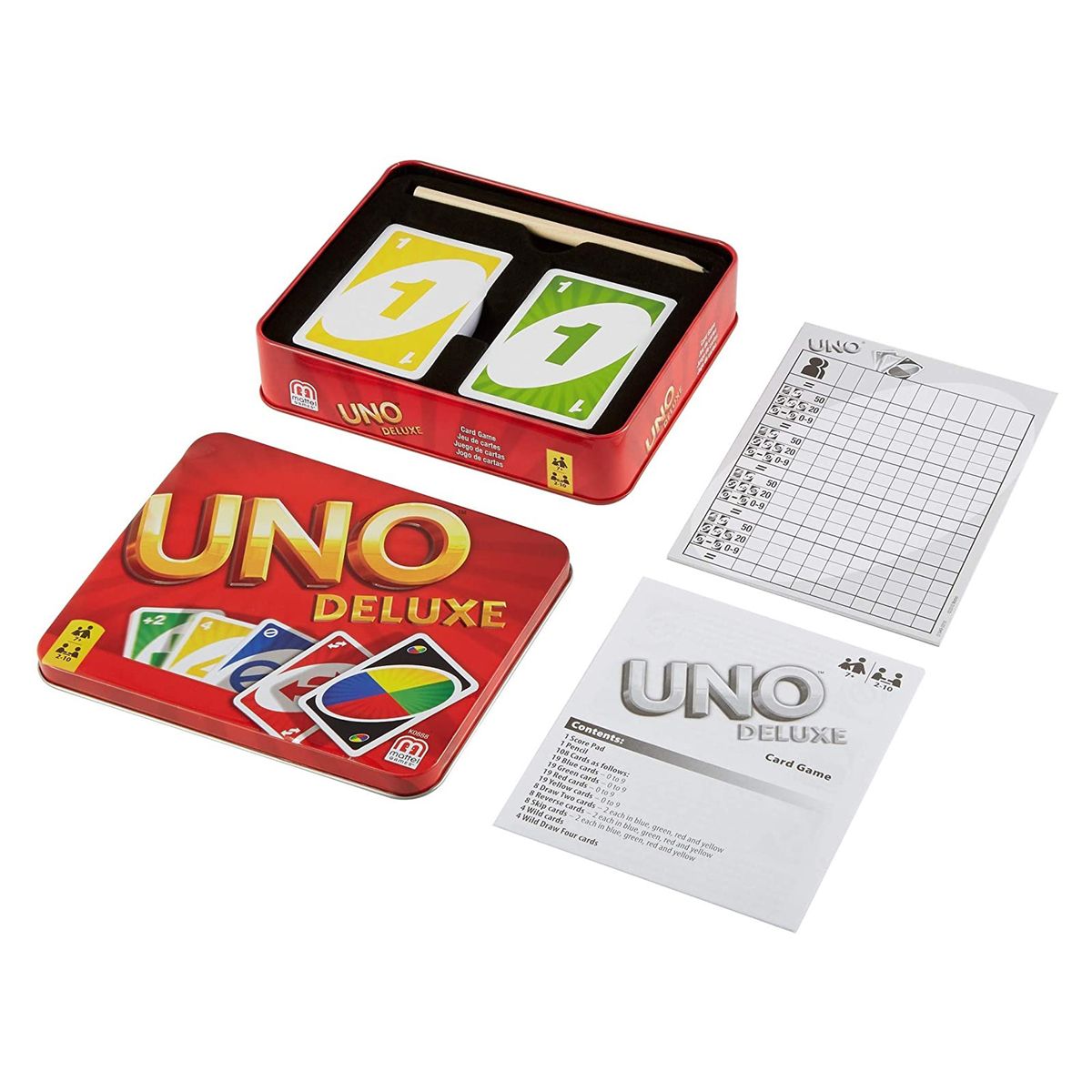 Mattel K0888 - UNO - Kartenspiel in Metall-Box, UNO Deluxe