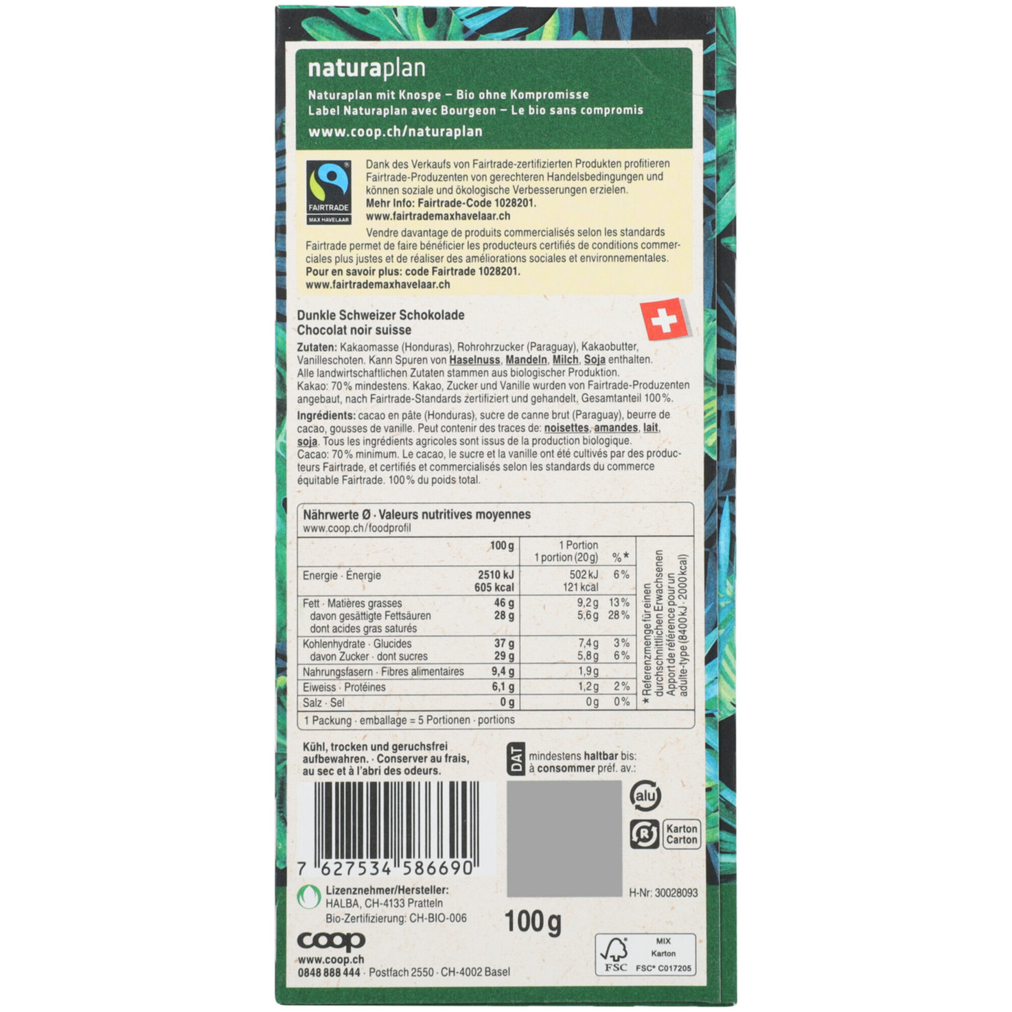 Naturaplan Bio 70% Cacao Honduras