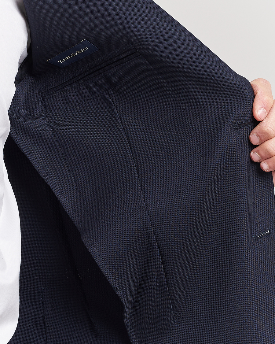 Lardini Patch Pocket Wool Blazer Navy