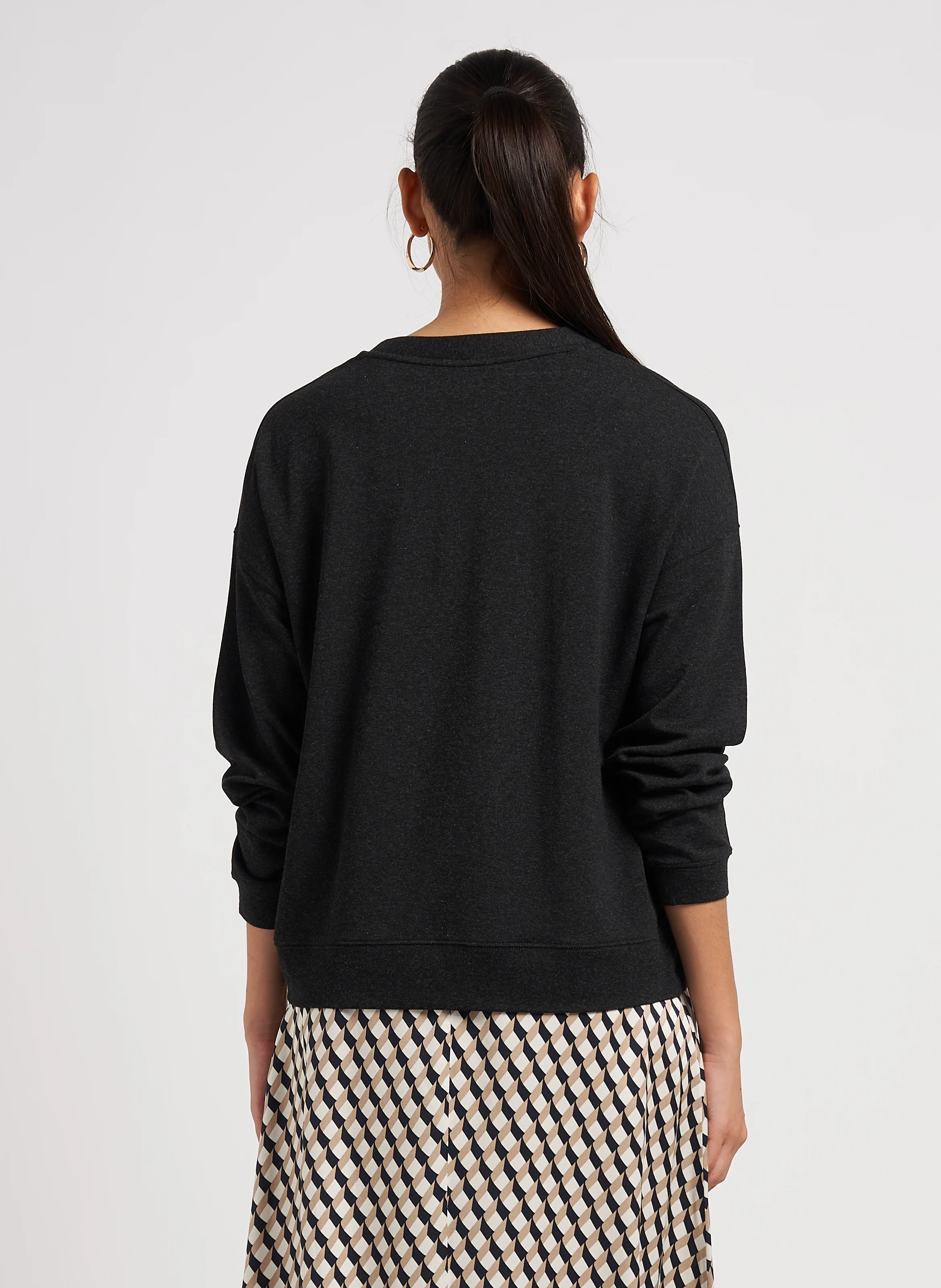 Sweat col V | Gris