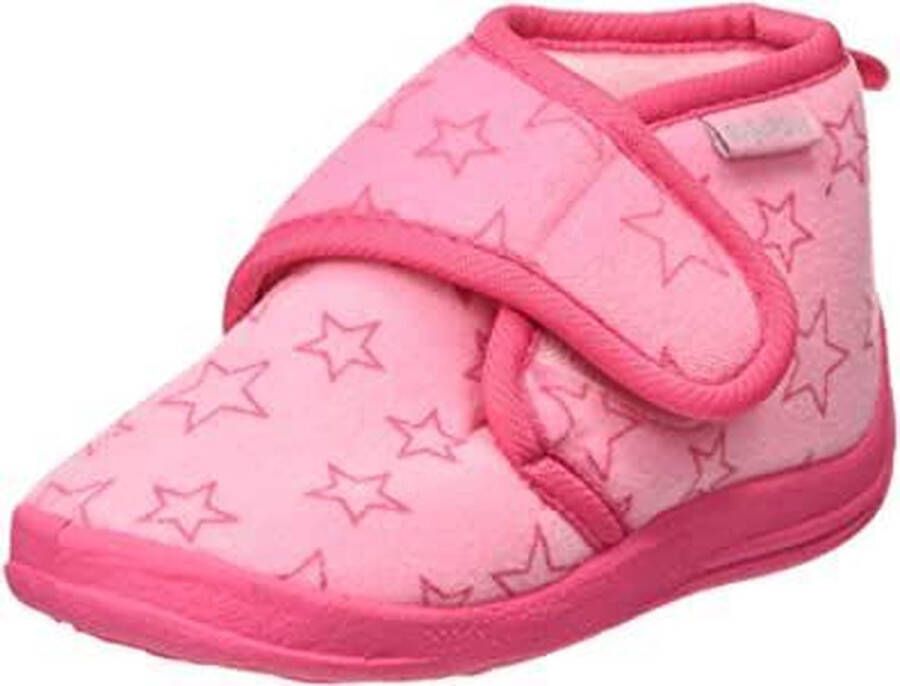 Playshoes pantoffels met sterrendessin Velcro roze donkerroze Jongens Polyester 18 19