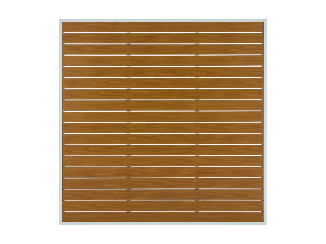 Table à manger de jardin carrée en aluminium L.140 cm - Naturel clair et blanc - MACILA de MYLIA