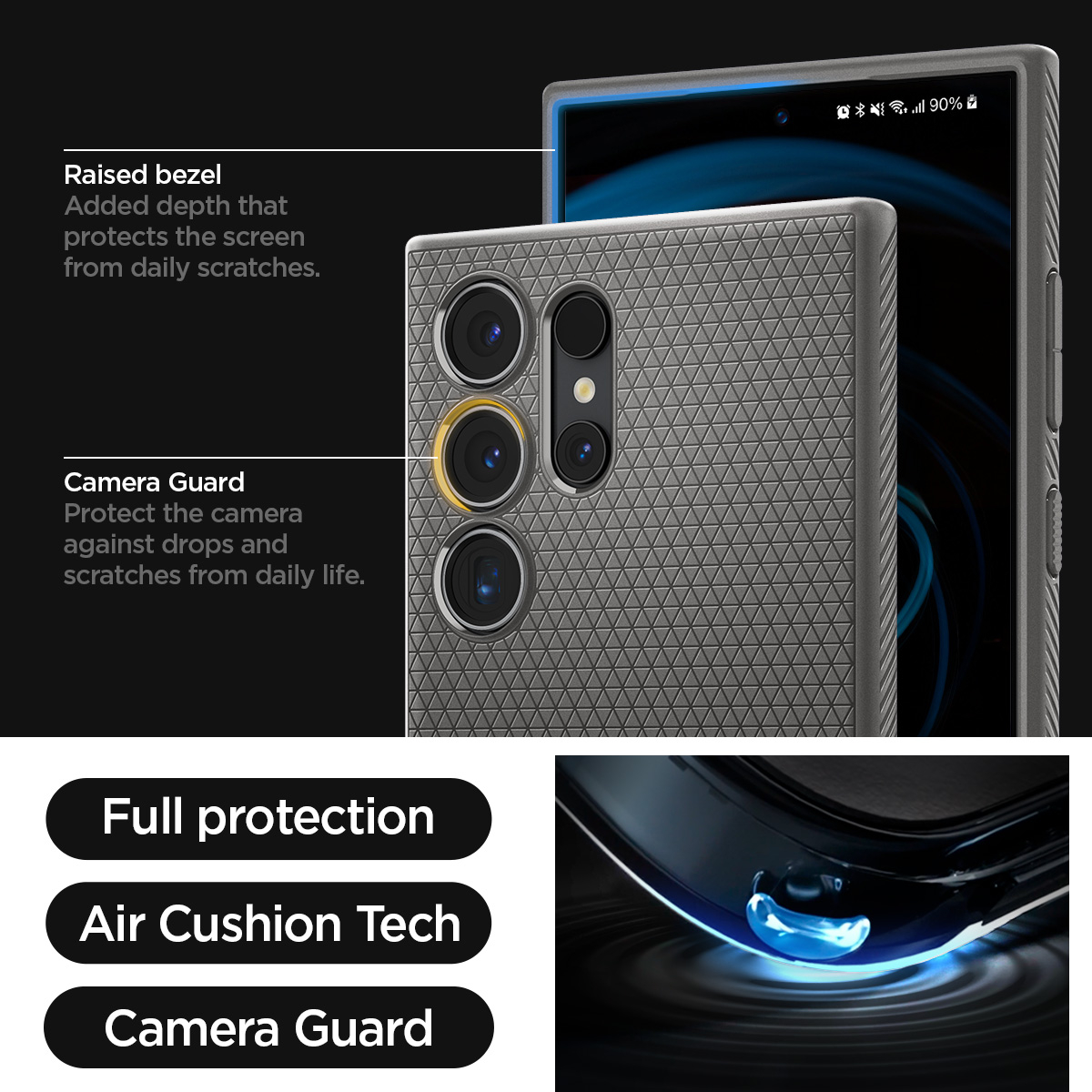 Samsung Galaxy S24 Ultra Liquid Air Case Gummi Hülle (ACS07448) - Granite Gray