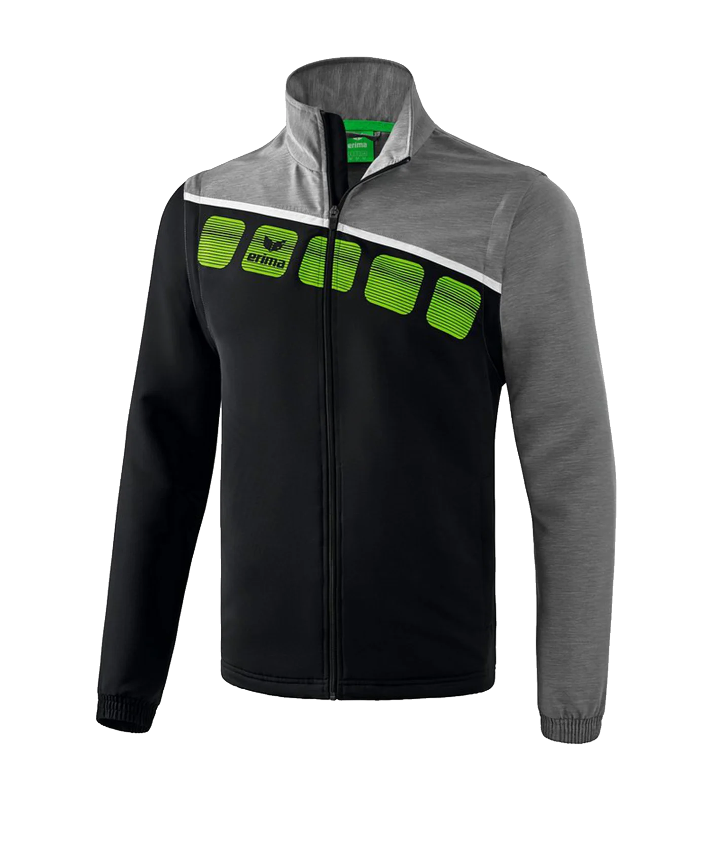 Erima 5-C Jacke m. abnehmbaren Ärmeln Schwarz Grau