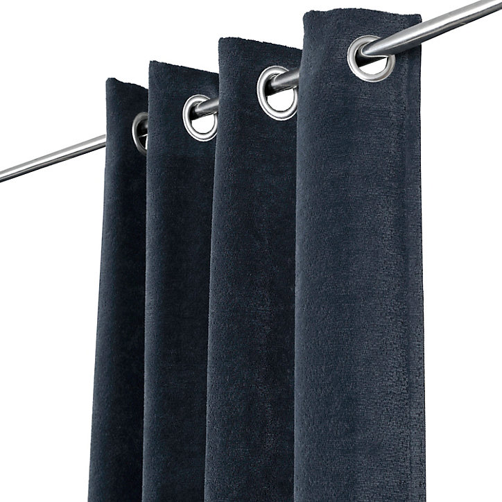 Rideau occultant GoodHome Cather bleu marine H. 260 x l.140 cm