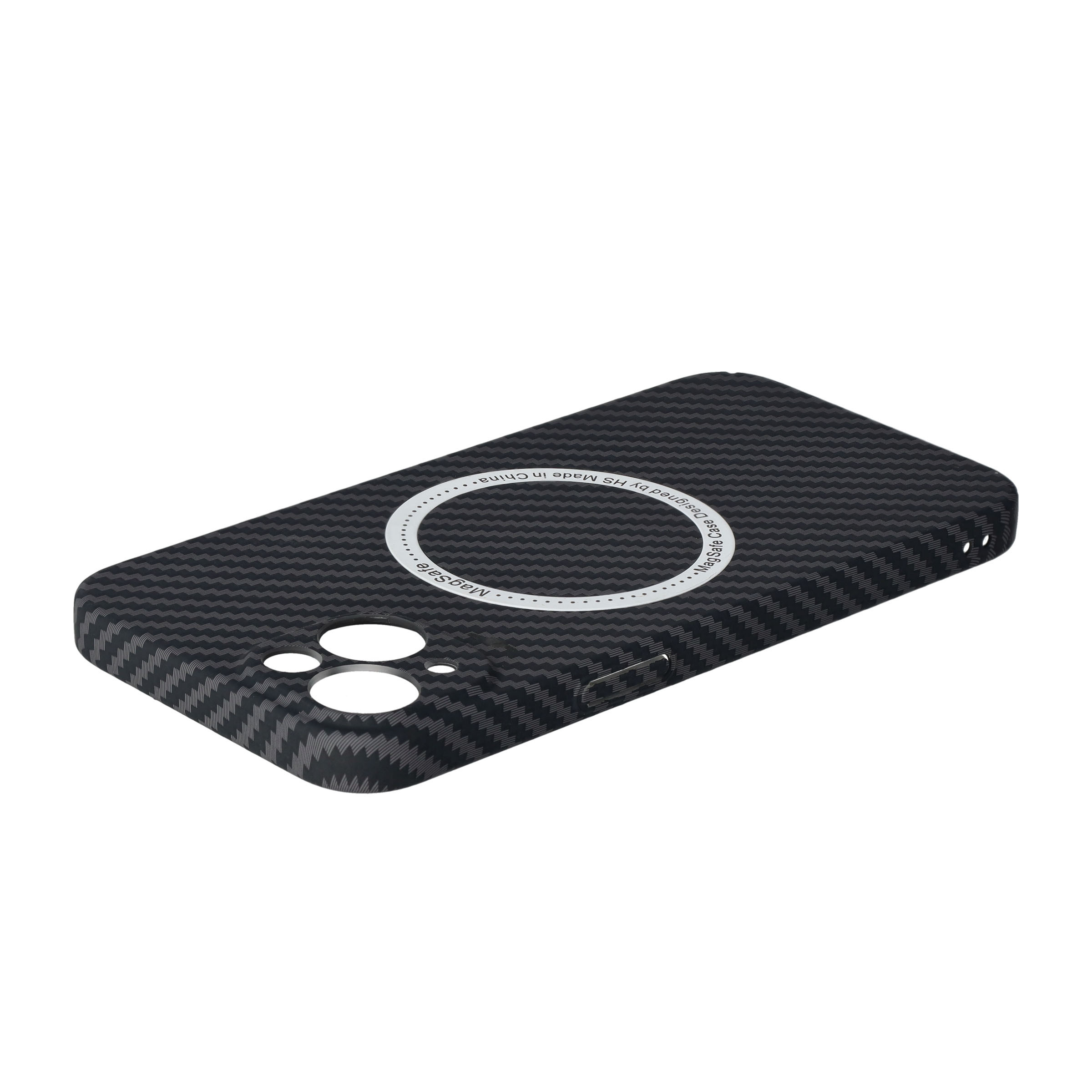 iPhone 13 MagSafe Hardcase Hülle im Carbon Look - Schwarz