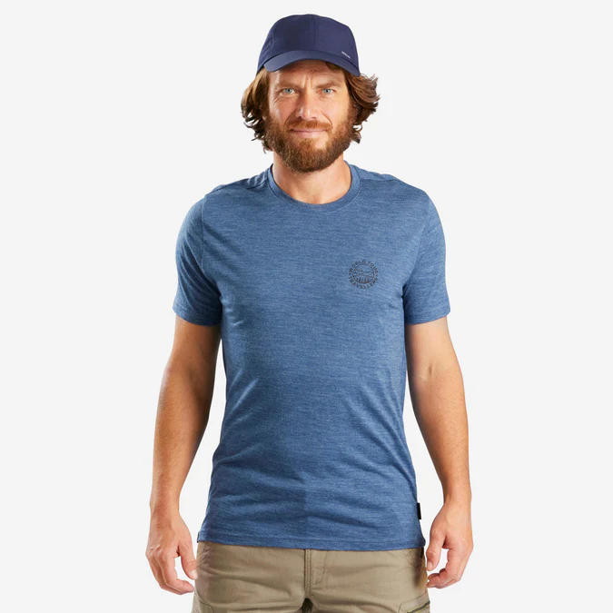 Decathlon Forclaz - Camiseta Forclaz Masculina de Viagem em Lã Merino 500