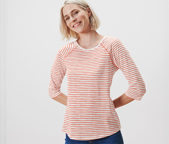 Gestreiftes Shirt mit 3/4-Arm
