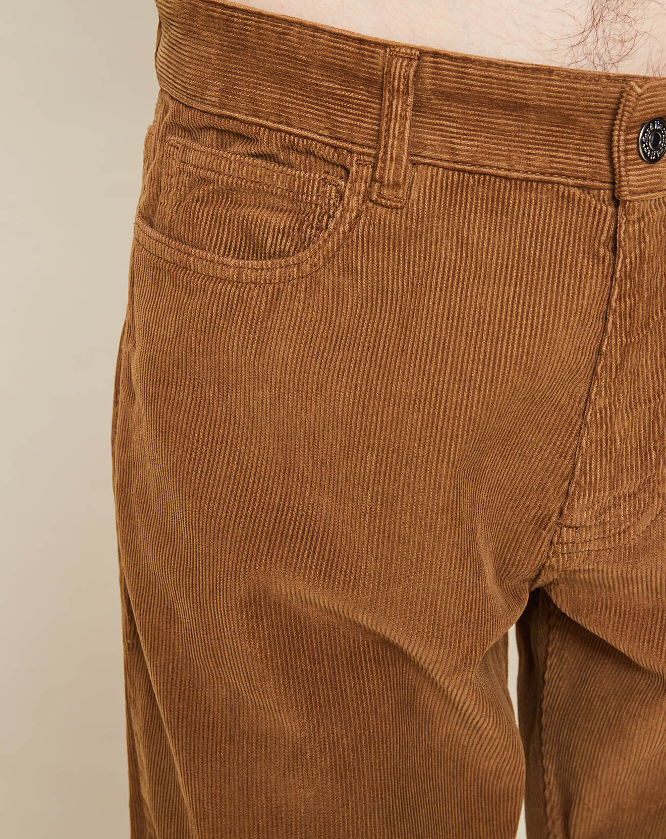 Hartford Pantalon en velours côtelé Tim camel