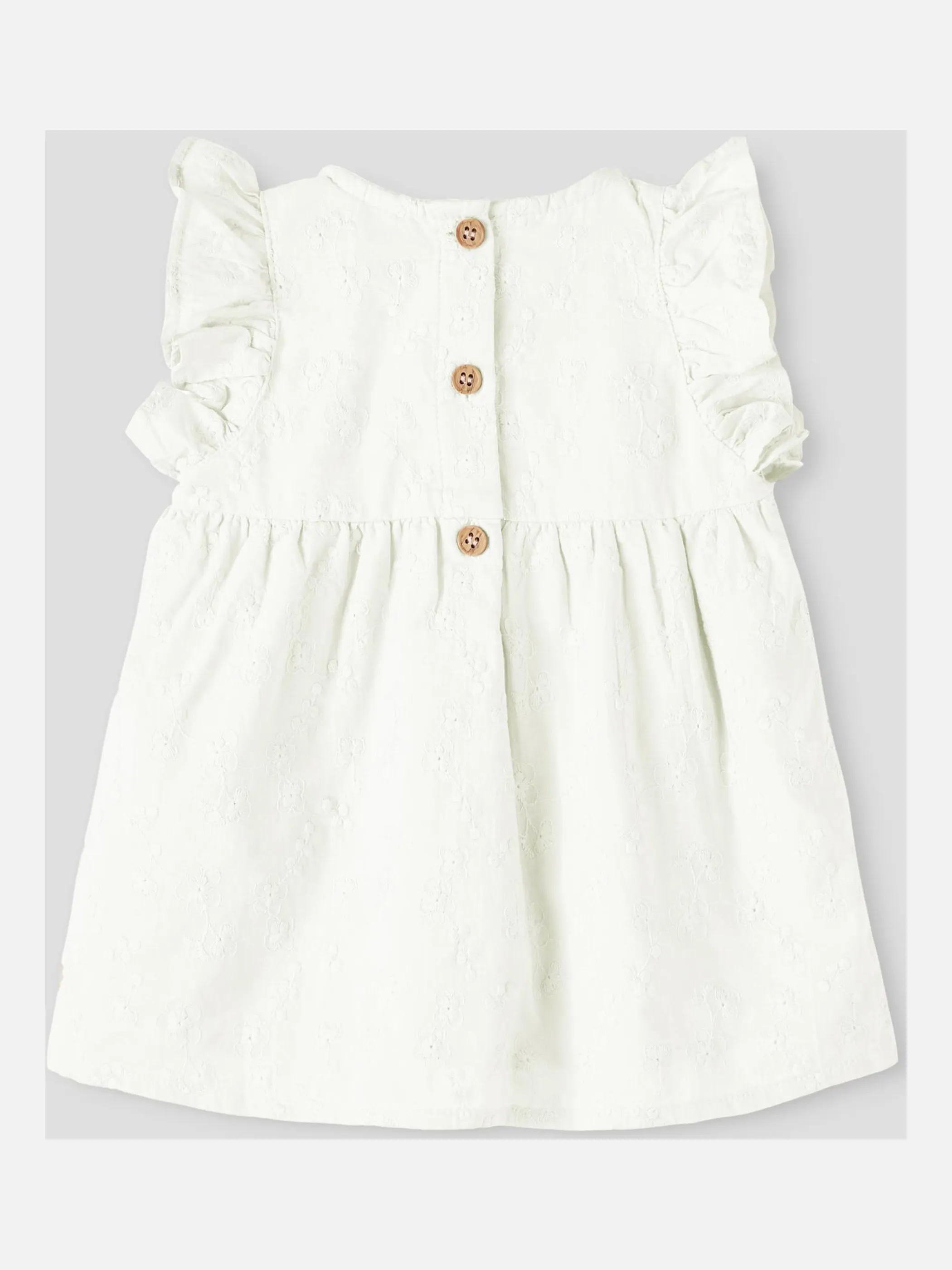 Mädchen Kleid mit Stickerei und Flügelärmelchen