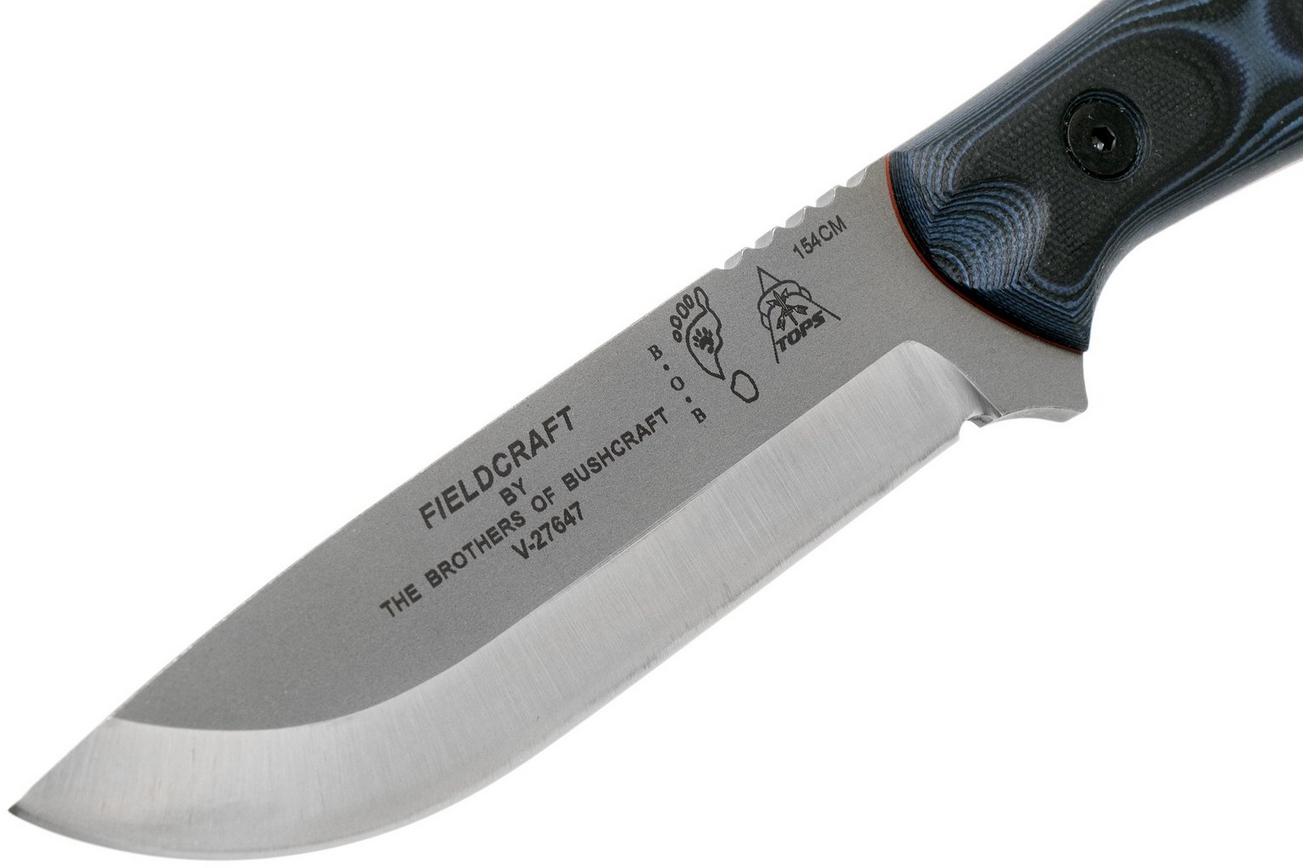 TOPS Knives B.O.B. Fieldcraft 154CM Blue/Black G10 BROS-154-BB bushcraftmes