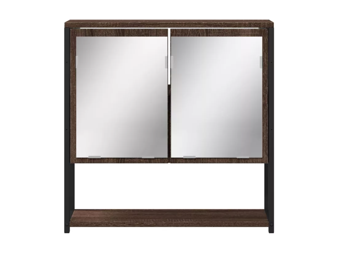 Prolenta Premium - Armoire à miroir de salle de bain chêne marron bois ingénierie