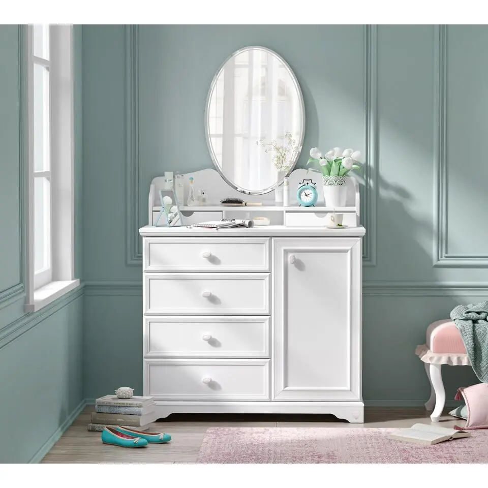 Rustic commode ladekast wit meisjeskamer