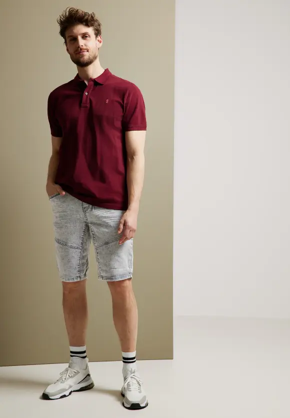 Relaxed Fit Jeansshorts - grey denim random bleach