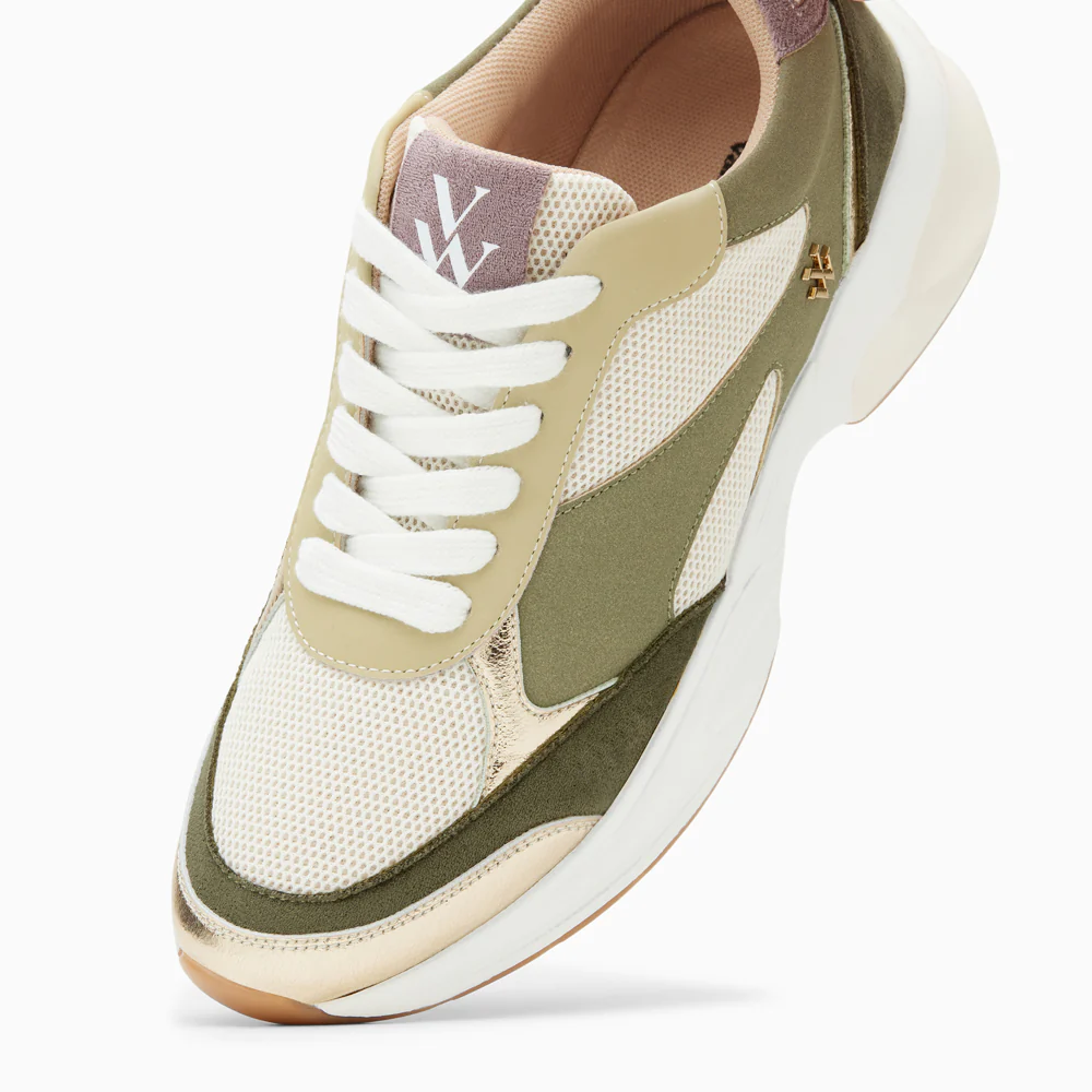 Sneakers-Baskets Shelly kaki à semelle graphique