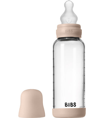 BIBS Babyflasche - 240 ml - Glas/Silikon - Blush