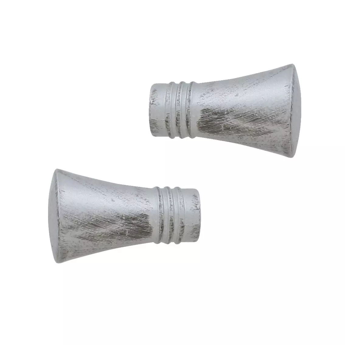 Lot de 2 embouts tringle (D20 mm) Jim Lotus Argent et Noir