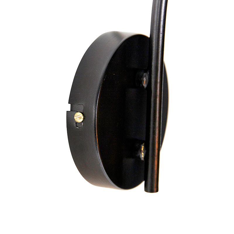 Oosterse wandlamp zwart met goud - Vadi