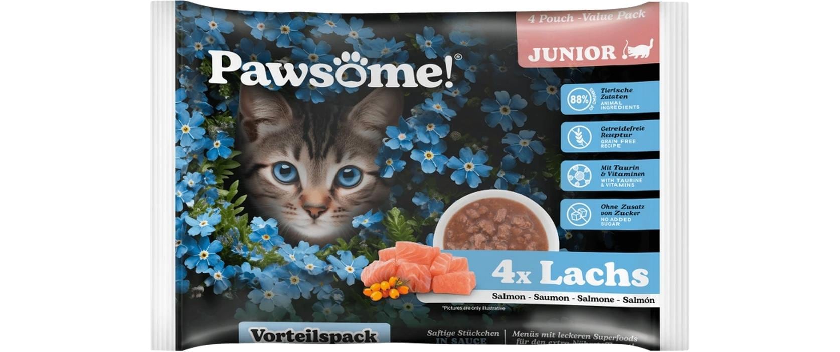 Cat Superfood Kitten Lachs 4 x 85 gAlleinfuttermittel für junge Kätzchen
