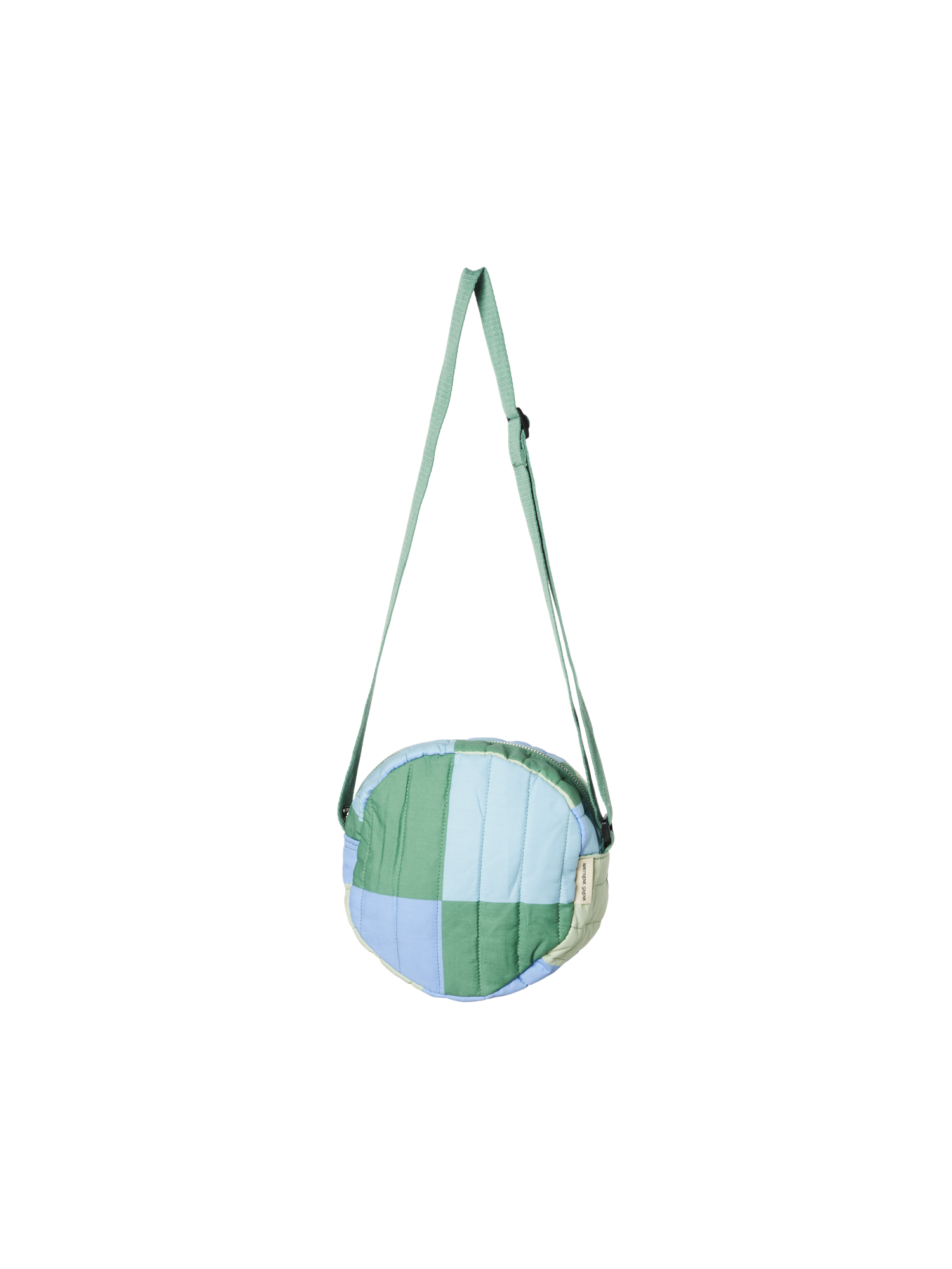 Crossbody-taske med patchwork | Bomuld. Ø24 cm.  | Moss Green
