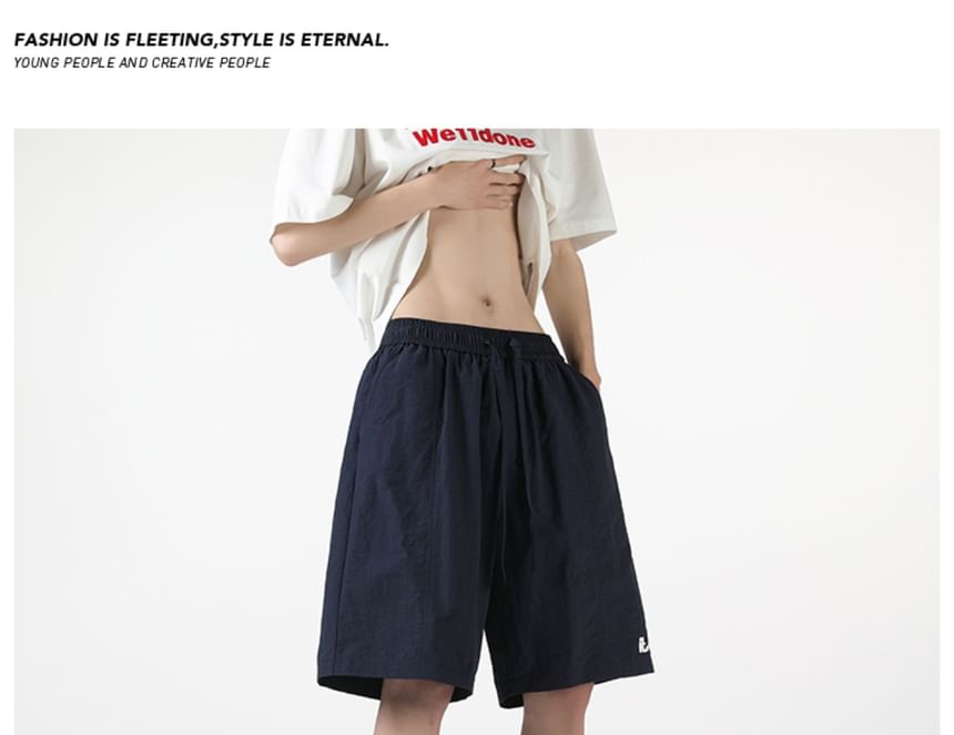 AXEN - Bermudashorts met trekkoord en letters