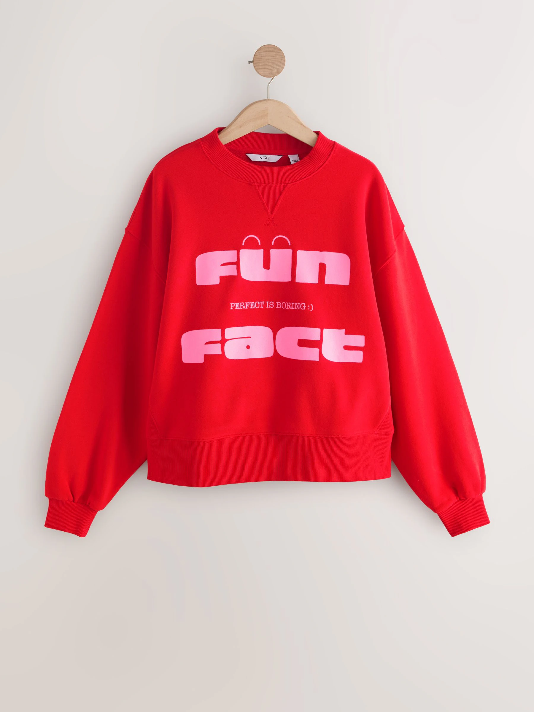Rood - Graphics 'Fun Fact' Conversational Long Sleeve Crew Neck Sweatshirt