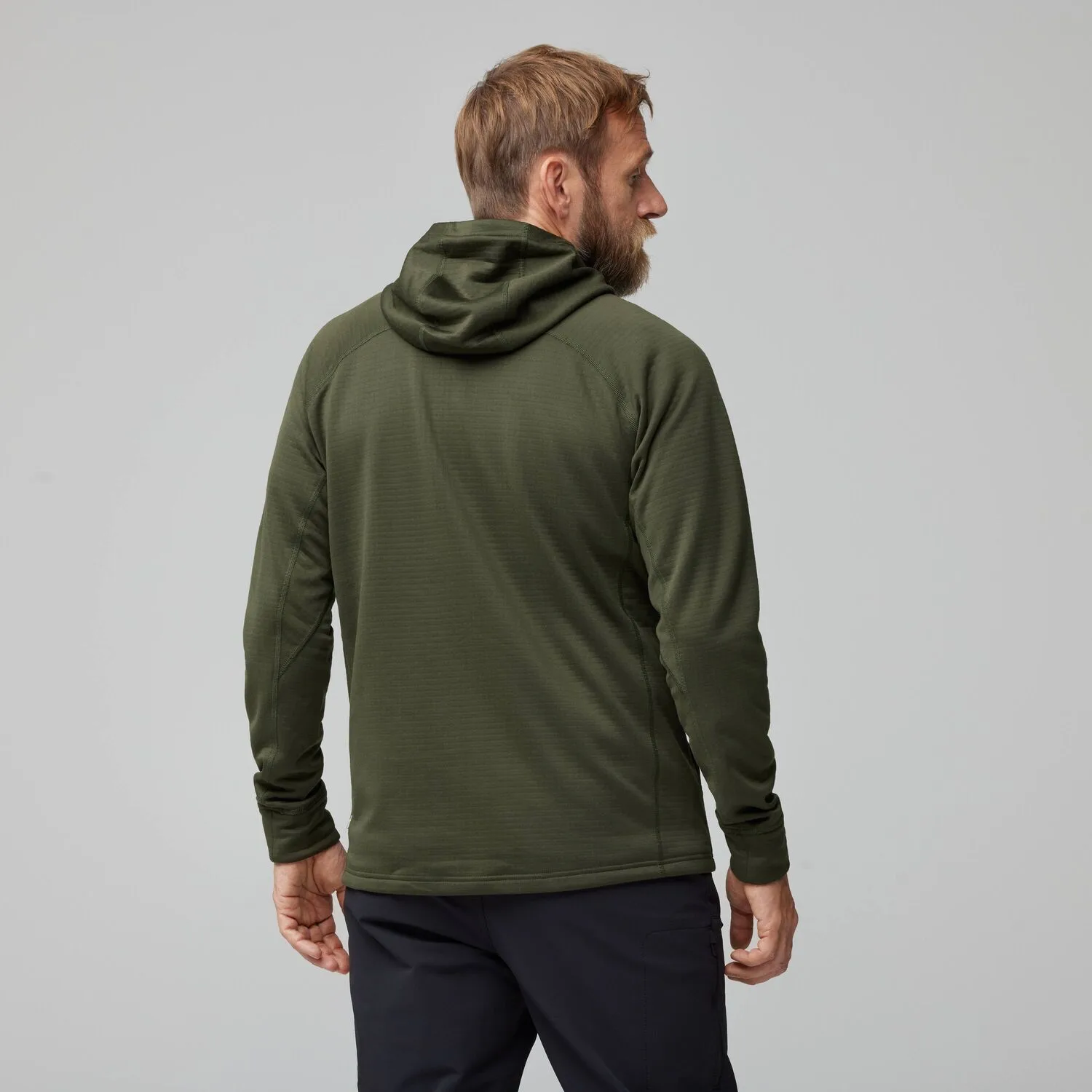 Fjällräven Men's Abisko Grid Fleece Hoodie Mountain Blue