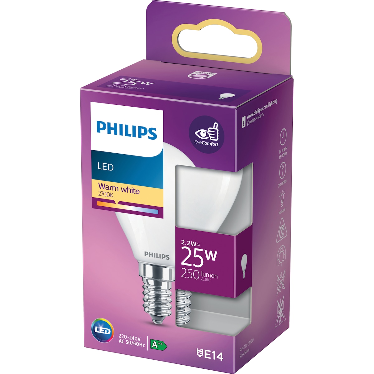 Philips LED-lyspære 2,2W E14