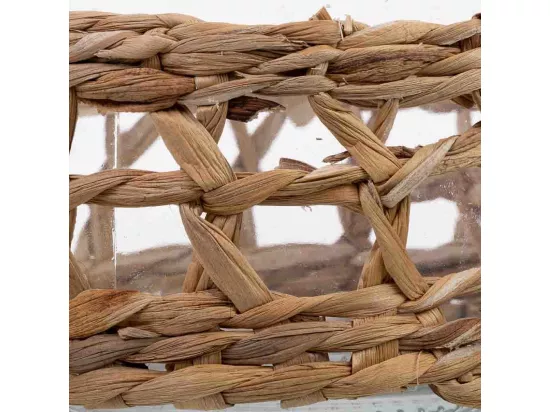 Vase en verre doublé de fibres naturelles