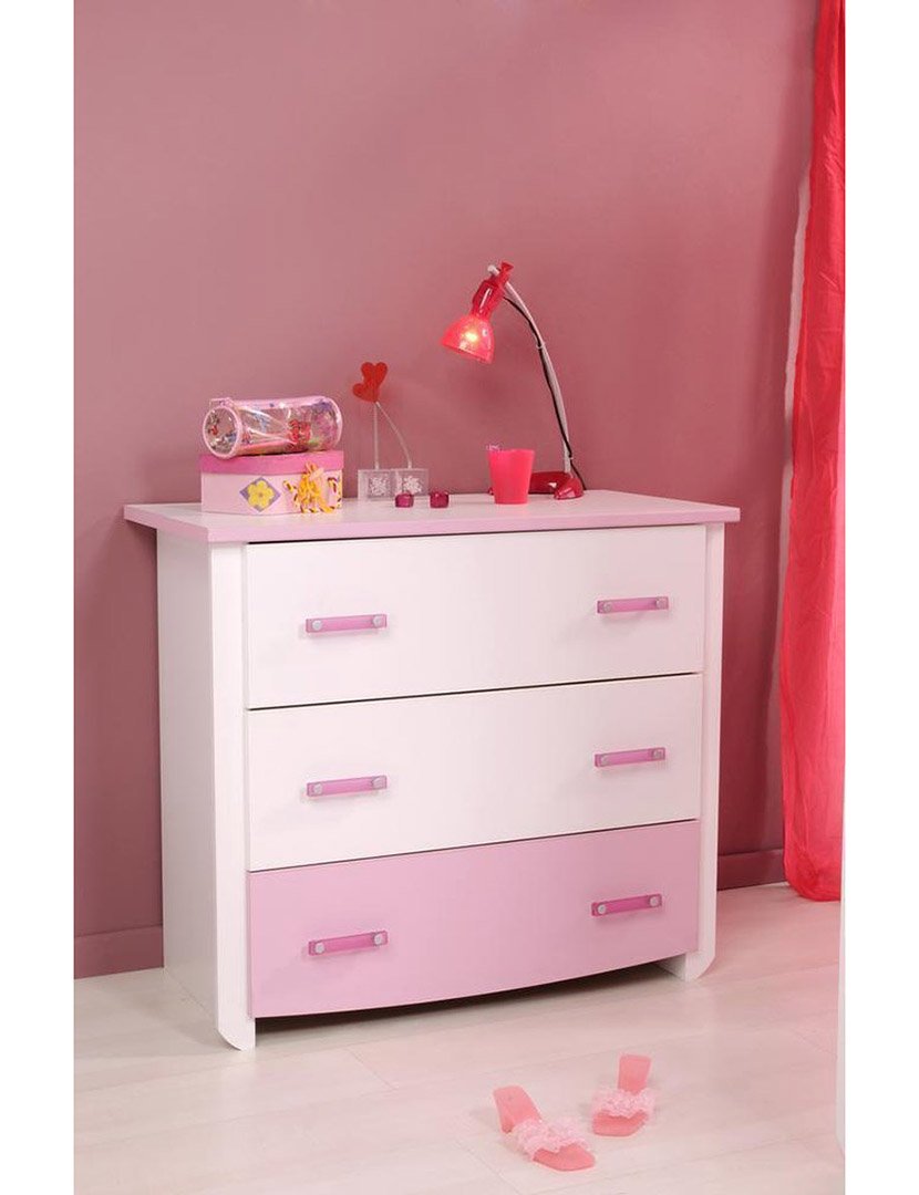 Biotiful Chest of Drawers White and Pink 79x45x45cm