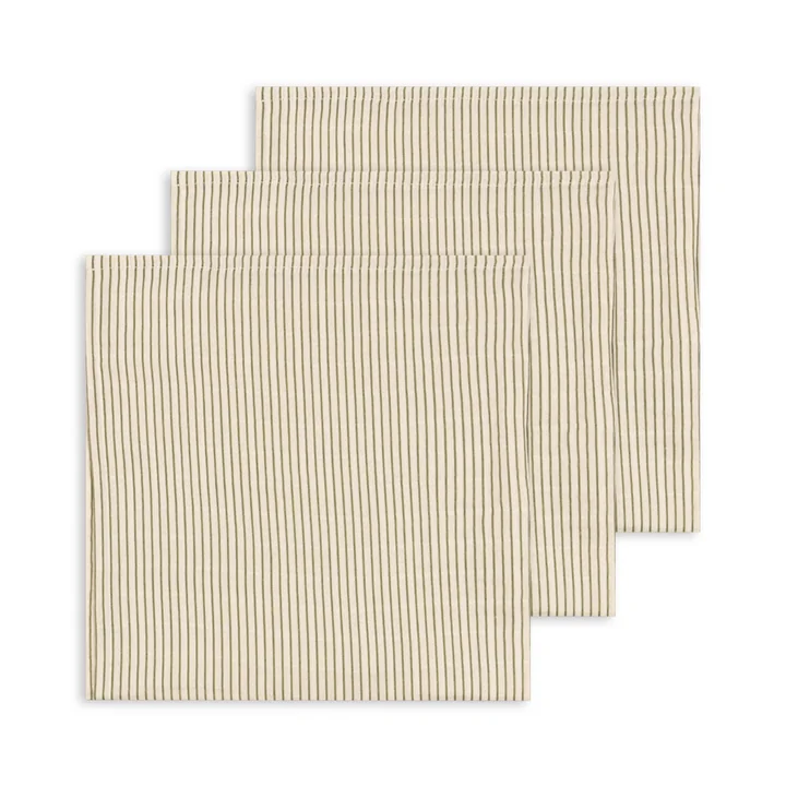 Konges Sløjd - Musselintücher,  tea stripe (3er-Set)