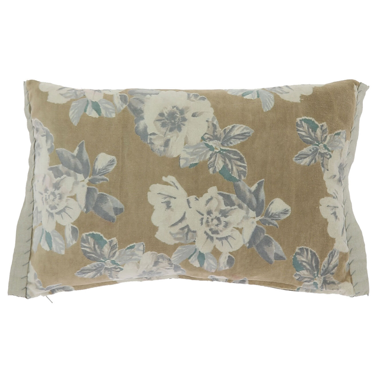 En Fil d'Indienne Housse de coussin Anémone kaki - 35x50 cm