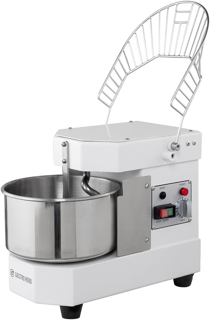 Teigknetmaschine 8 L I Knetmaschine Pizzateig für Gastronomie I Spiralteigmaschine mit Timer I Knetmaschine Brotteig I Teigrührmaschine