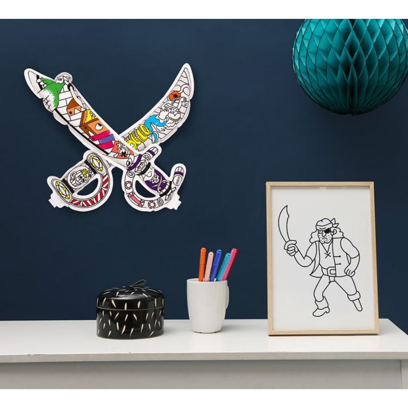 Epées gonflables en papier à colorier Omy